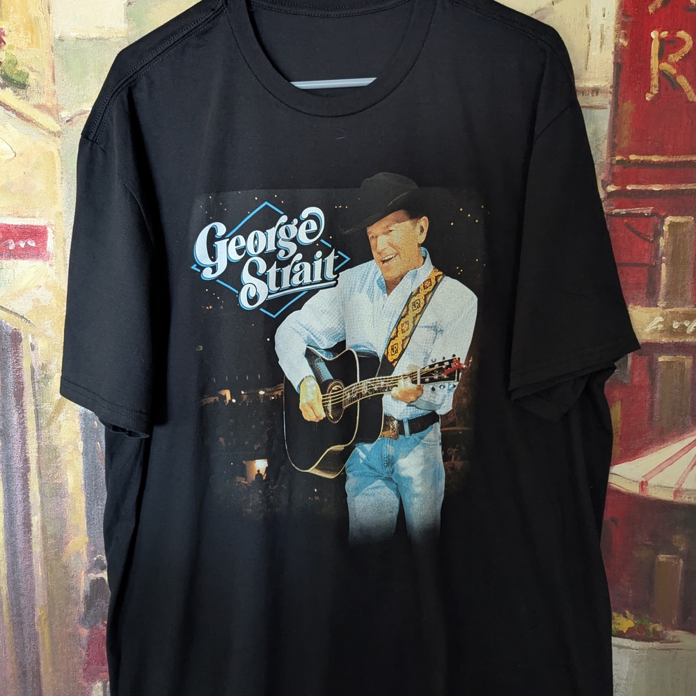 George Strait Black Graphic T-Shirt